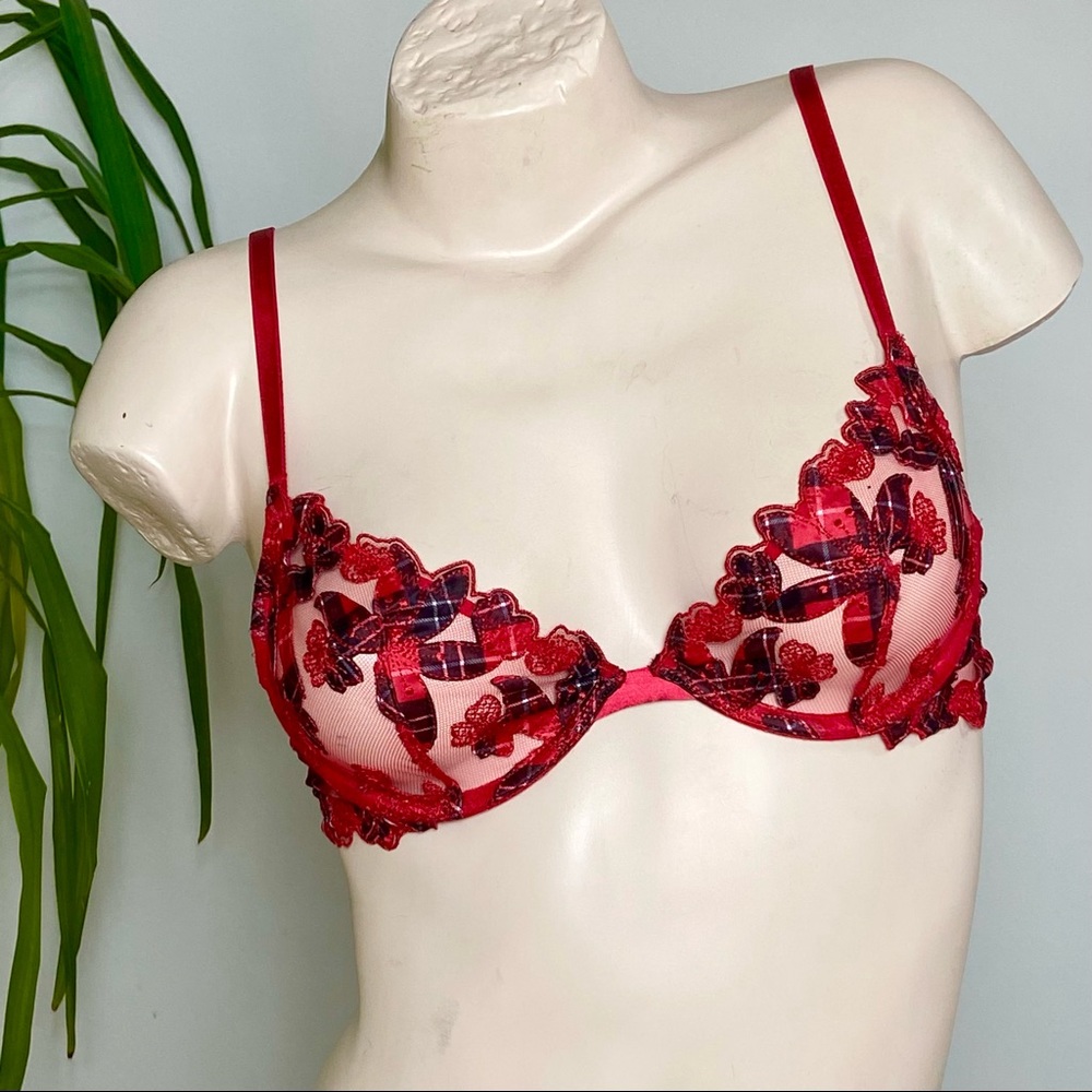 ❤️ VS Red Plaid Bra